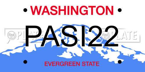 PASI22 Washington License Plate