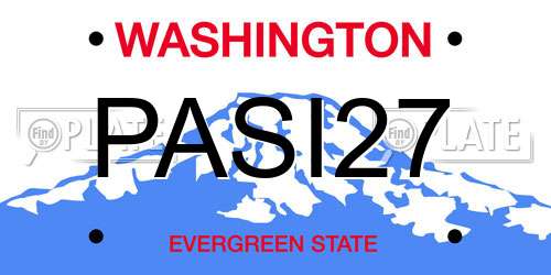 PASI27 Washington License Plate