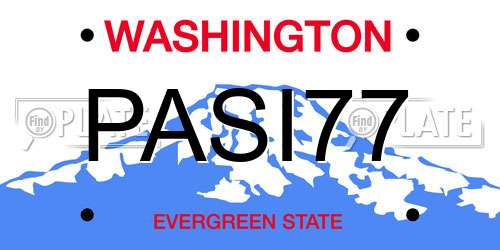 PASI77 Washington License Plate