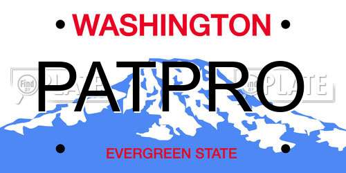 PATPRO Washington License Plate