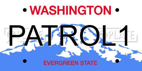 PATROL1 Washington License Plate