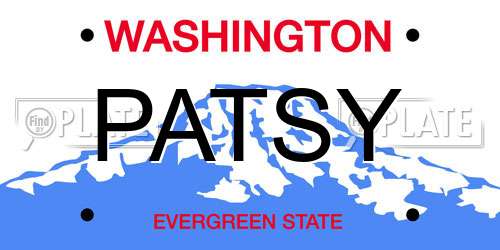 PATSY Washington License Plate
