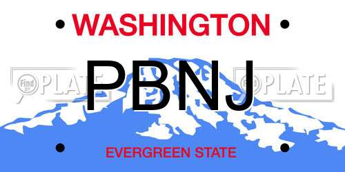 PBNJ Washington License Plate