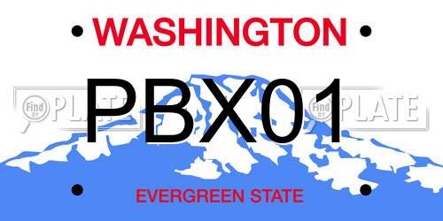 PBX01 Washington License Plate