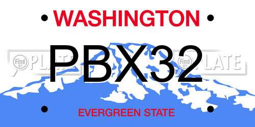 PBX32 Washington License Plate