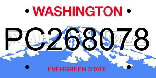 PC268078 Washington License Plate