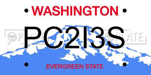 PC2I3S Washington License Plate