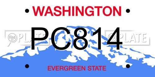 PC814 Washington License Plate