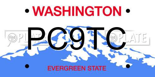 PC9TC Washington License Plate