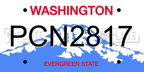 PCN2817 Washington License Plate