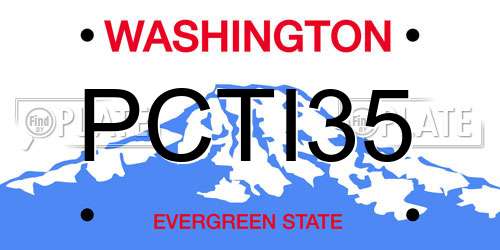 PCTI35 Washington License Plate