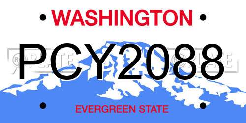PCY2088 Washington License Plate