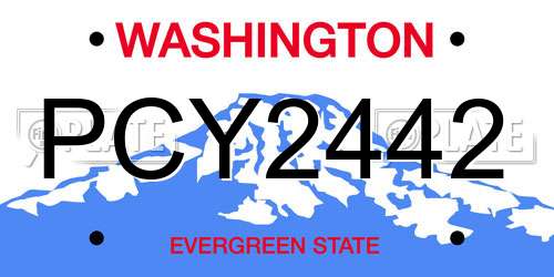 PCY2442 Washington License Plate