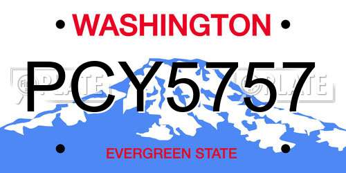PCY5757 Washington License Plate