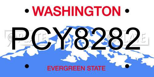 PCY8282 Washington License Plate