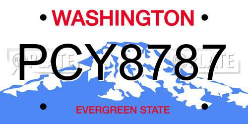 PCY8787 Washington License Plate