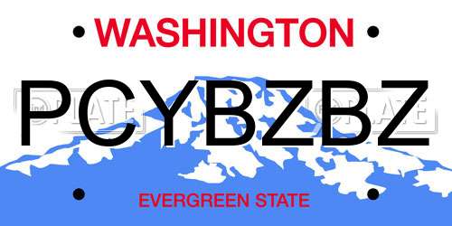 PCYBZBZ Washington License Plate