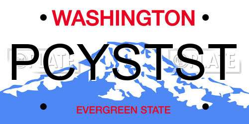 PCYSTST Washington License Plate