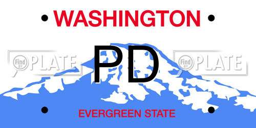 PD Washington License Plate