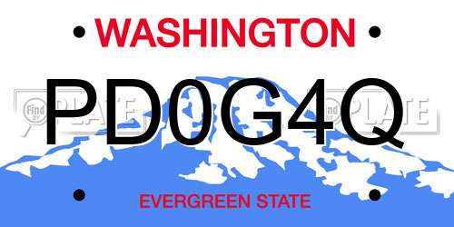 PD0G4Q Washington License Plate