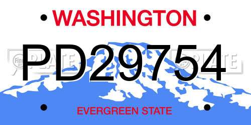 PD29754 Washington License Plate