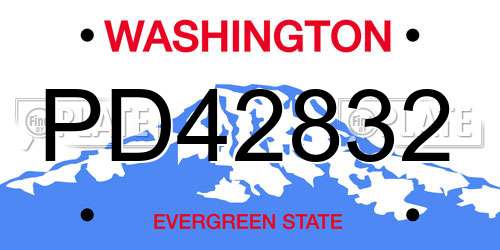 PD42832 Washington License Plate
