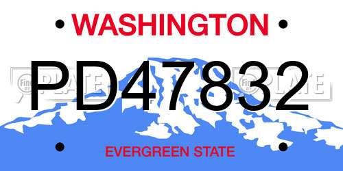 PD47832 Washington License Plate