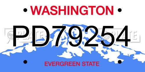 PD79254 Washington License Plate
