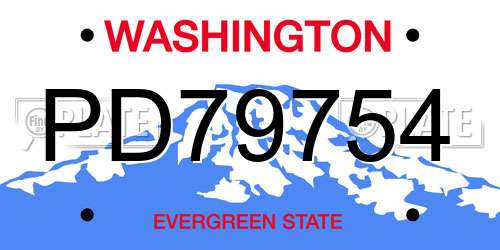 PD79754 Washington License Plate