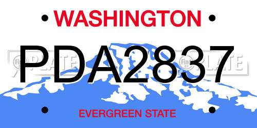 PDA2837 Washington License Plate