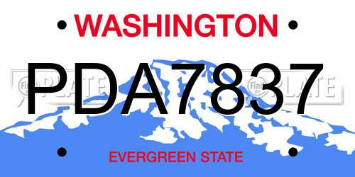 PDA7837 Washington License Plate