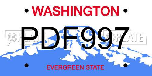 PDF997 Washington License Plate