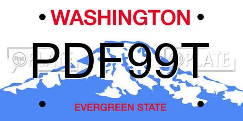PDF99T Washington License Plate