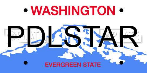PDLSTAR Washington License Plate