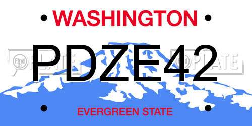 PDZE42 Washington License Plate