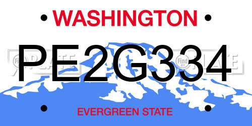 PE2G334 Washington License Plate