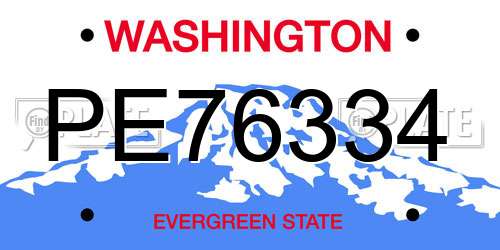PE76334 Washington License Plate