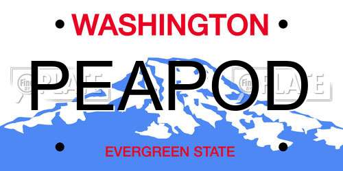 PEAPOD Washington License Plate