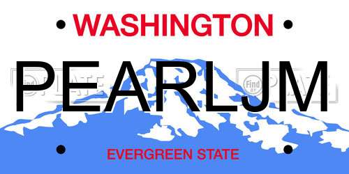 PEARLJM Washington License Plate