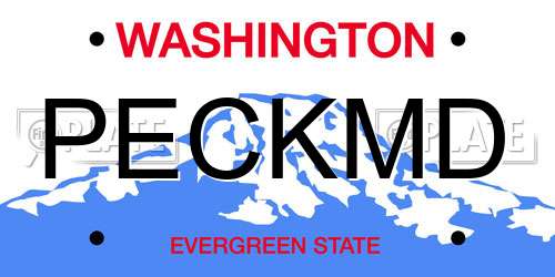 PECKMD Washington License Plate