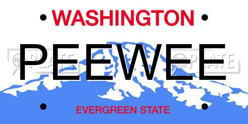 PEEWEE Washington License Plate