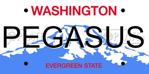 PEGASUS Washington License Plate
