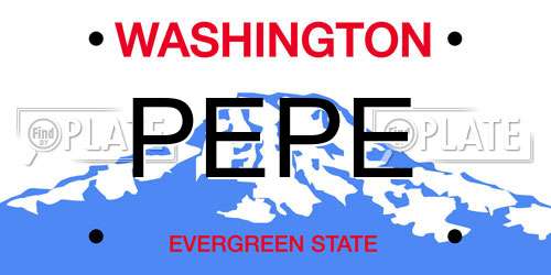 PEPE Washington License Plate