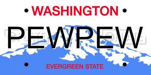 PEWPEW Washington License Plate