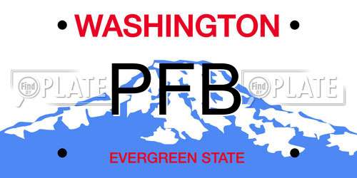 PFB Washington License Plate