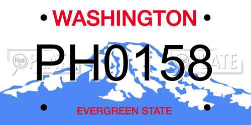 PH0158 Washington License Plate