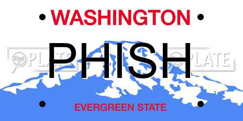 PHISH Washington License Plate