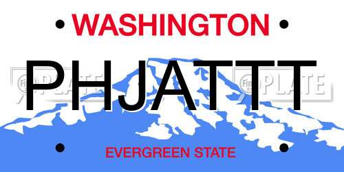 PHJATTT Washington License Plate