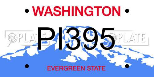 PI395 Washington License Plate