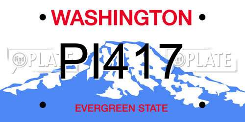 PI417 Washington License Plate